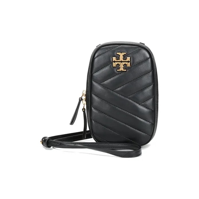 Tory Burch Black Chevron Crossbody Bag With Gold Hardware